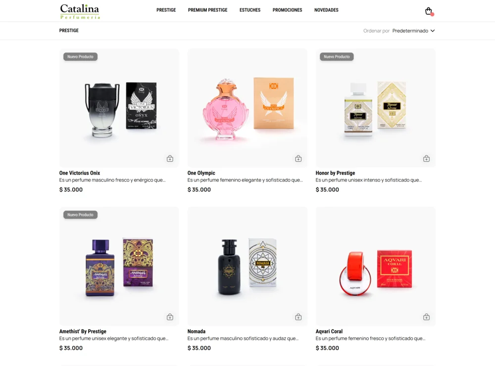 Editor de producto con variantes de talla, color y precio