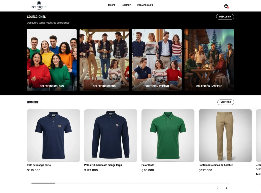 Personalización de colores y diseño de la tienda en línea
